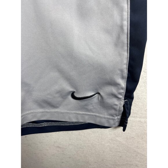 Nike Dri-FIT Mens Athletic Shorts Size L Gray & Navy Polyester - Picture 2 of 7